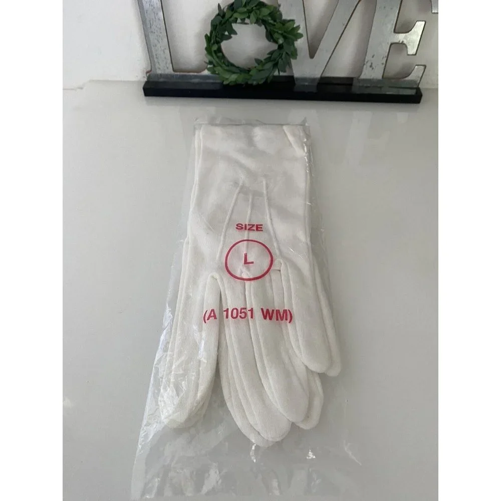 1 Pair White Class A‎ Dress Uniform Gloves Band Parade Honor Fireman Police NIB